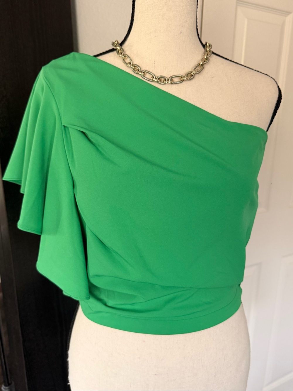glam Emerald Green Sleeveless Dress Top